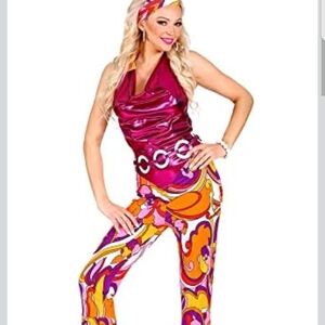 Sexy Disco Queen Halter Jumpsuit Costume